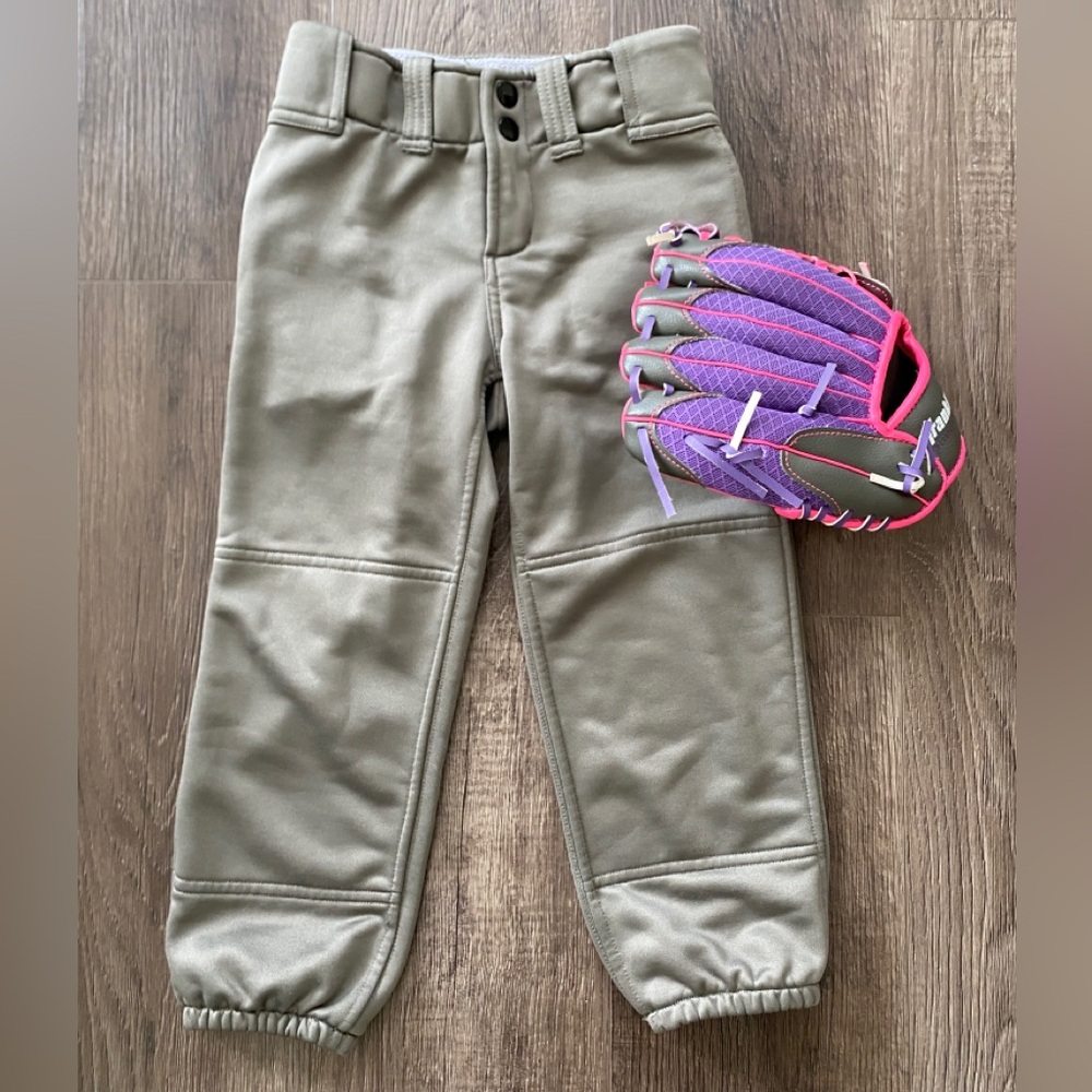 Willit girls softball pants + Franklln glove